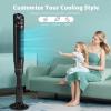 imageAntarctic Star Tower Fan 360Oscillating Fan Quiet Cooling 24H Timer Remote Control Powerful Standing 8 Wind Speed 3 Wind Modes Ionizer Mode Bladeless Floor Fans Portable LED Display59Inch Black