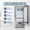 imageAntarctic Star Under Counter Nugget Ice Maker Freestanding Ice Machine with Water Inlet Pipe Draining Pipe 70lbs in 24H 24Hour Timer ampamp SelfCleaning Silver Commercial ice MakerSLIVER
