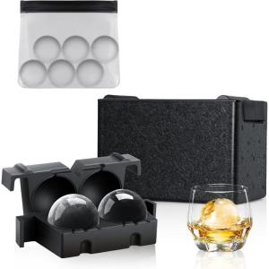 imageAntarctic Star Clear Ice Ball Maker Tray 2 Large Whiskey Ice Maker Sphere with Storage Bag25 Inch Crystal Ice Ball for Cocktail Whiskey ampamp Brandy
