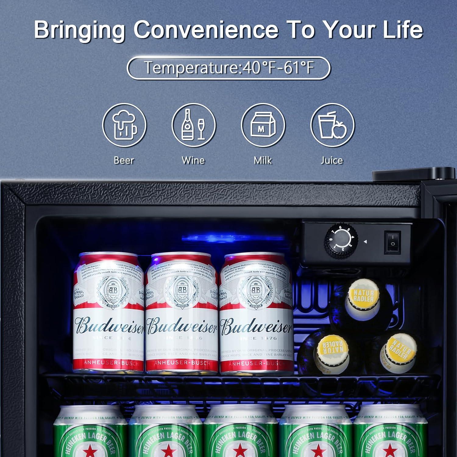 imageAntarctic Star Nugget Ice Maker Stainless Steel Silverampamp Beverage Refrigerator Cooler Black 68 Can 16 Bottle