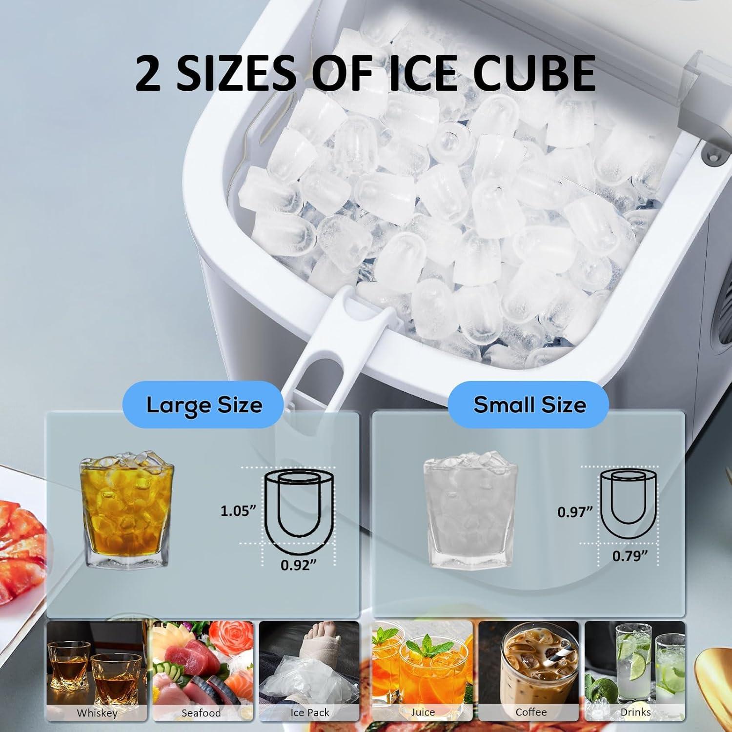 imageAntarctic Star Countertop Ice Maker Portable Ice Machine with HandleSelfCleaning Bullet Ice Makers 26Lbs24H 9 Ice Cubes Ready in 6 Mins for Home Kitchen Bar Party Grey