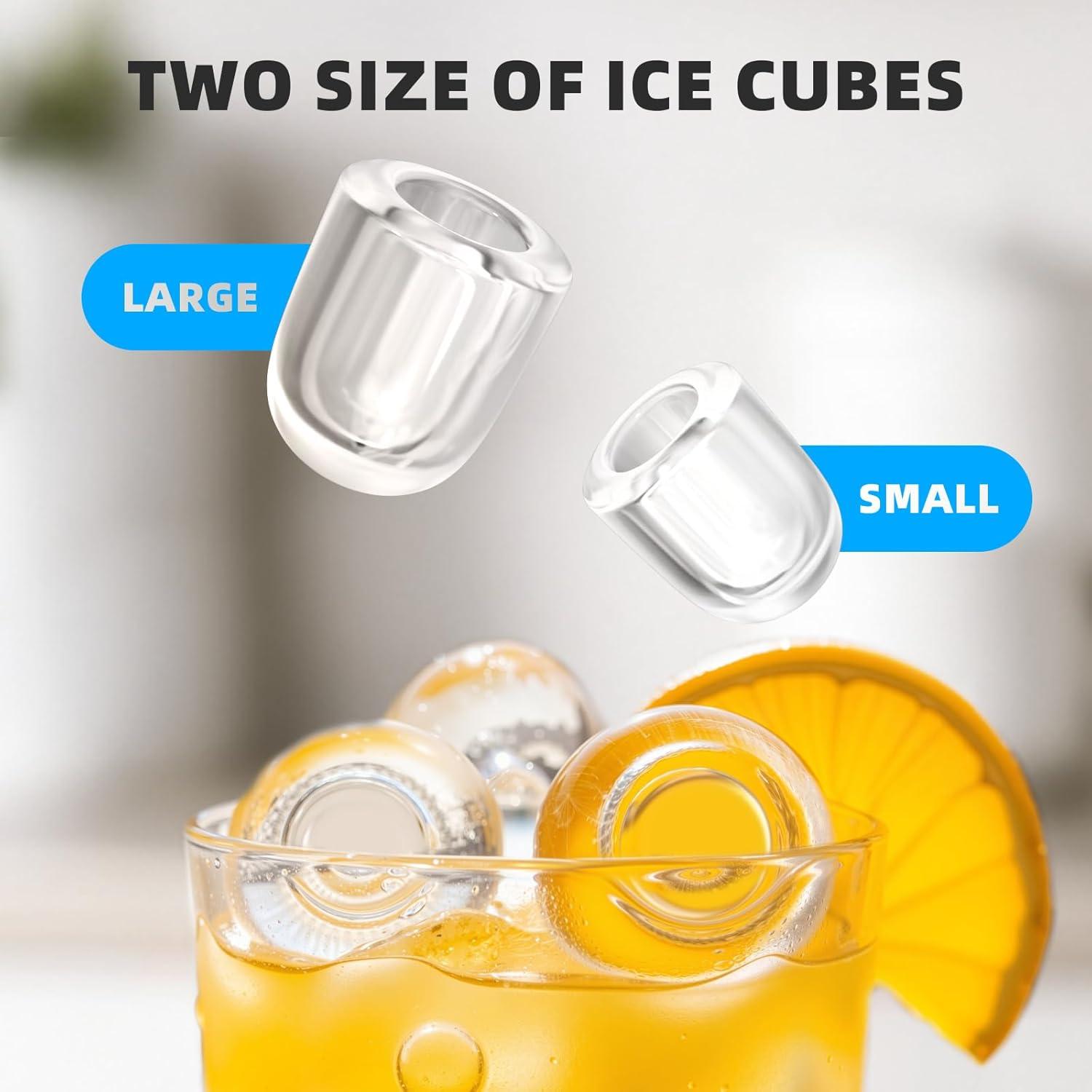 imageAntarctic Star Countertop Ice Maker with Handle Selectable SL Ice Size 265 lbs24Hrs 8 Ice Cubes in 6 Mins AutoCleaning Portable with Ice Basket ampamp Scoop for HomeKitchenCampingRV