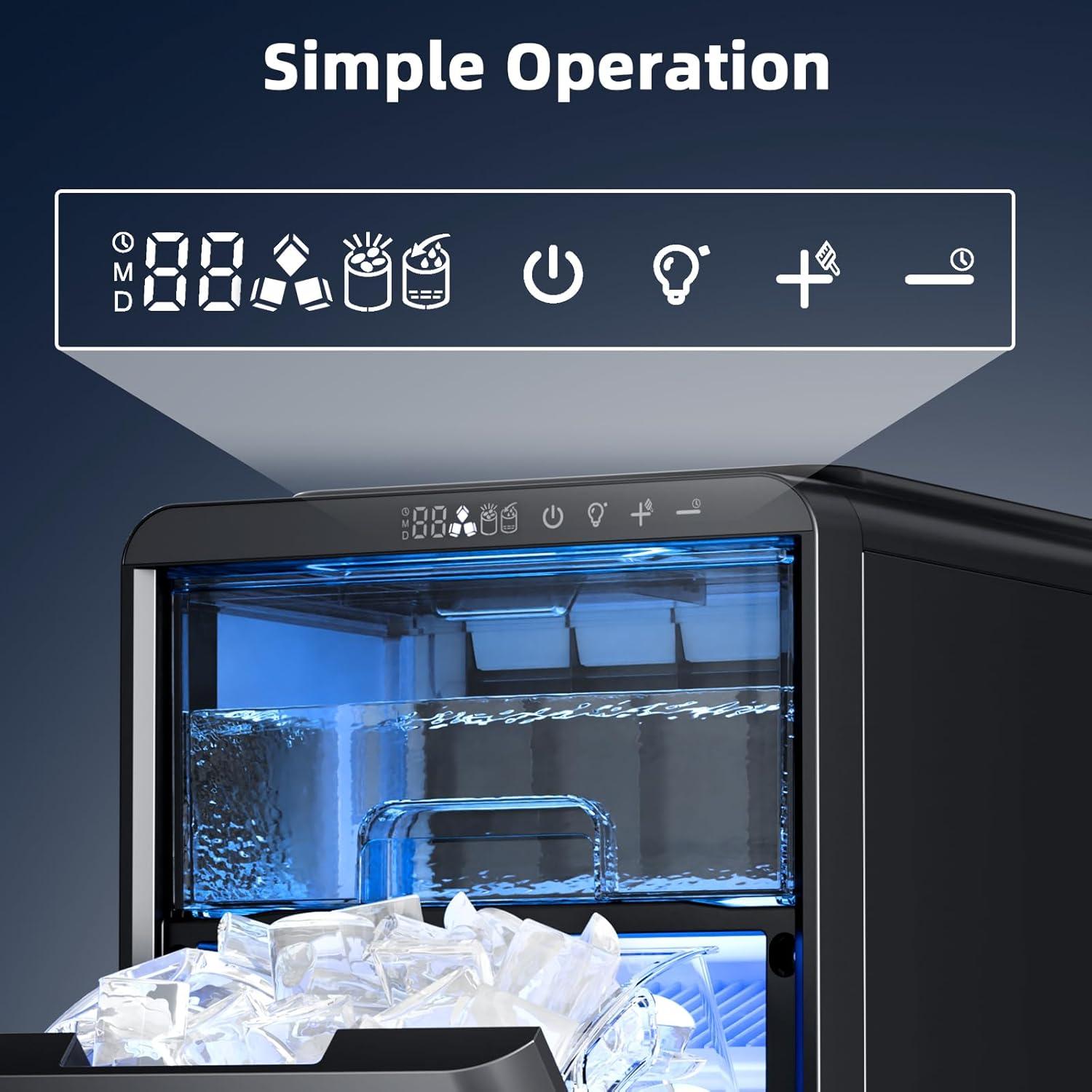 imageAntarctic Star Crescent Ice MakerCountertop Ice Maker with Portable Crescent Ice27 Lbs24H16Pcs in 15MinsSelfCleaningfor HomeKitchenOfficeParty
