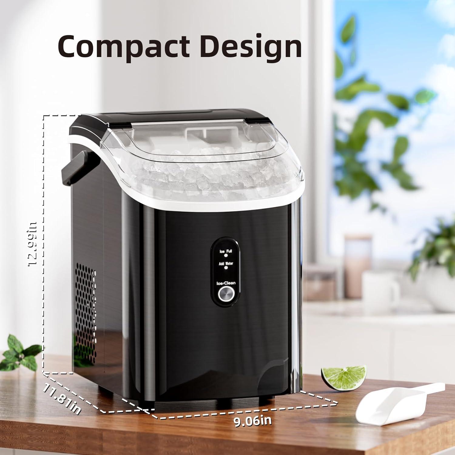 imageAntarctic Star Nugget Countertop Ice Maker with Soft Chewable Pellet Ice 34Lbs24H Pebble Portable Ice Machine SelfCleaning One Button Operation for Kitchen Bar Stainless Steel Black