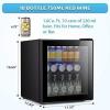 imageAntarctic Star Mini Fridge Cooler  70 Can Beverage Refrigerator Black Glass Door for Beer Soda or Wine Small Drink Dispenser Machine Clear Front Removable for Home Office or Bar 16cuft Black