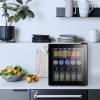 imageAntarctic Star Mini Fridge Cooler  70 Can Beverage Refrigerator Black Glass Door for Beer Soda or Wine Small Drink Dispenser Machine Clear Front Removable for Home Office or Bar 16cuft Black