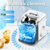 imageCountertop Ice Maker with Handle Selectable SL Ice Size 26lbs24Hrs 8 Ice Cubes in 6 Mins AutoCleaning Portable with Ice Basket ampamp Scoop for HomeKitchenCampingRV White