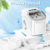 imageCountertop Ice Maker with Handle Selectable SL Ice Size 26lbs24Hrs 8 Ice Cubes in 6 Mins AutoCleaning Portable with Ice Basket ampamp Scoop for HomeKitchenCampingRV White