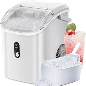 imageAntarctic Star Nugget Ice Maker Countertop Chewable Pellet Ice Machine with Self Cleaning Function Pebble Portable Ice Maker with Ice Scoop for Home Kitchen Office White