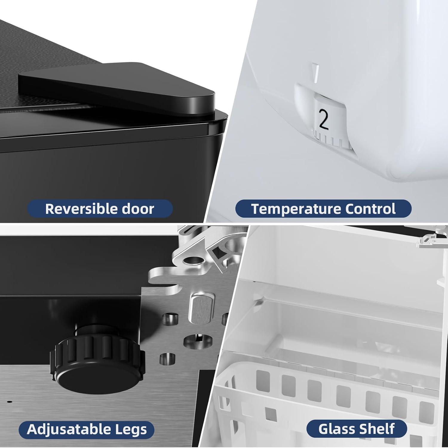 imageAntarctic Star Compact Refrigerator with Freezer2 Door Mini FridgeAdjustable ShelfSmall Fridge for Bedroom Office Dorm Kitchen32 CuFtBLACKBLACK