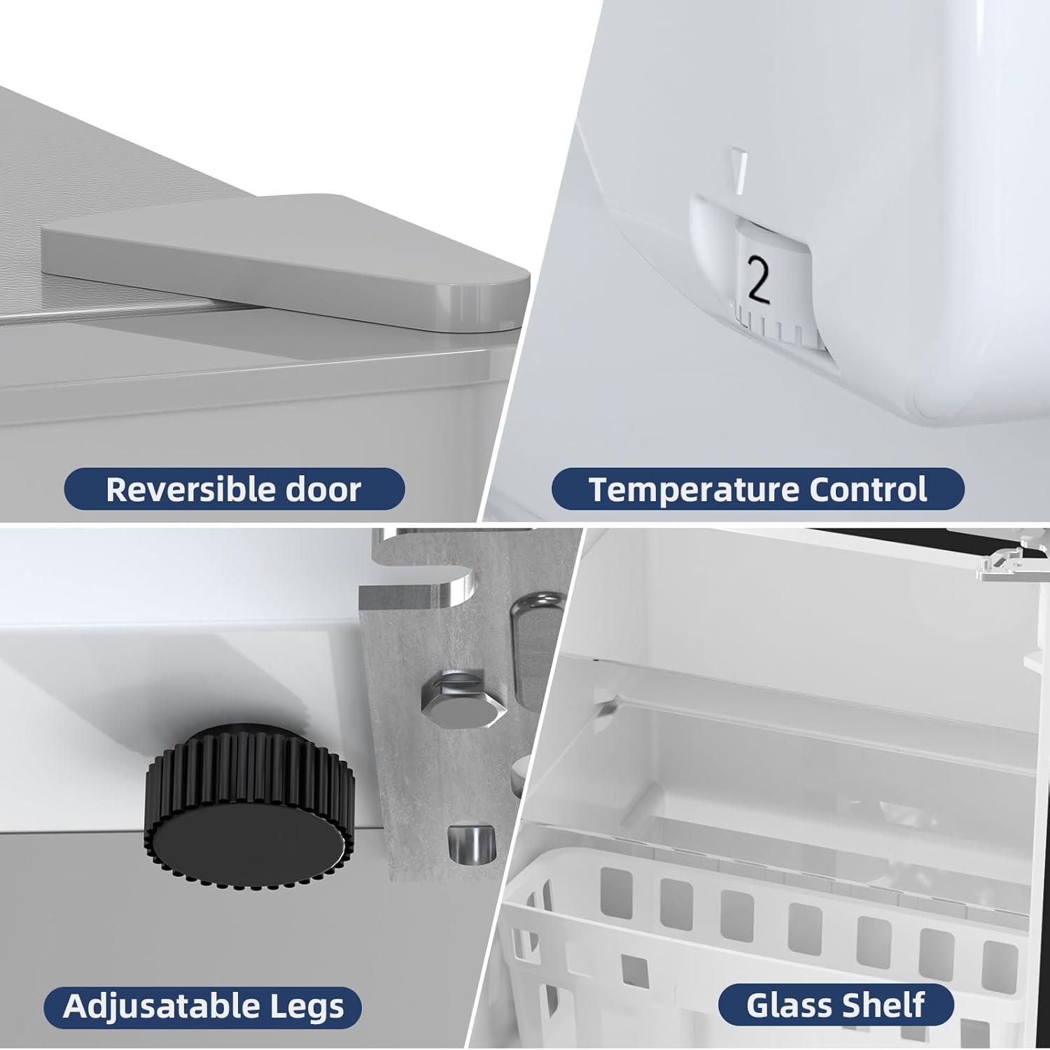 imageAntarctic Star Compact Refrigerator with Freezer2 Door Mini FridgeAdjustable ShelfSmall Fridge for Bedroom Office Dorm Kitchen32 CuFtBLACKGREY