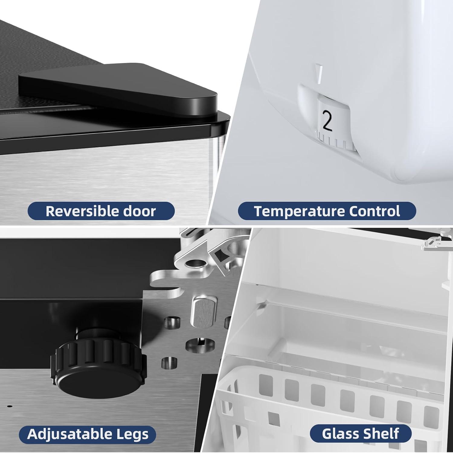 imageAntarctic Star Compact Refrigerator with Freezer2 Door Mini FridgeAdjustable ShelfSmall Fridge for Bedroom Office Dorm Kitchen32 CuFtBLACKSilver