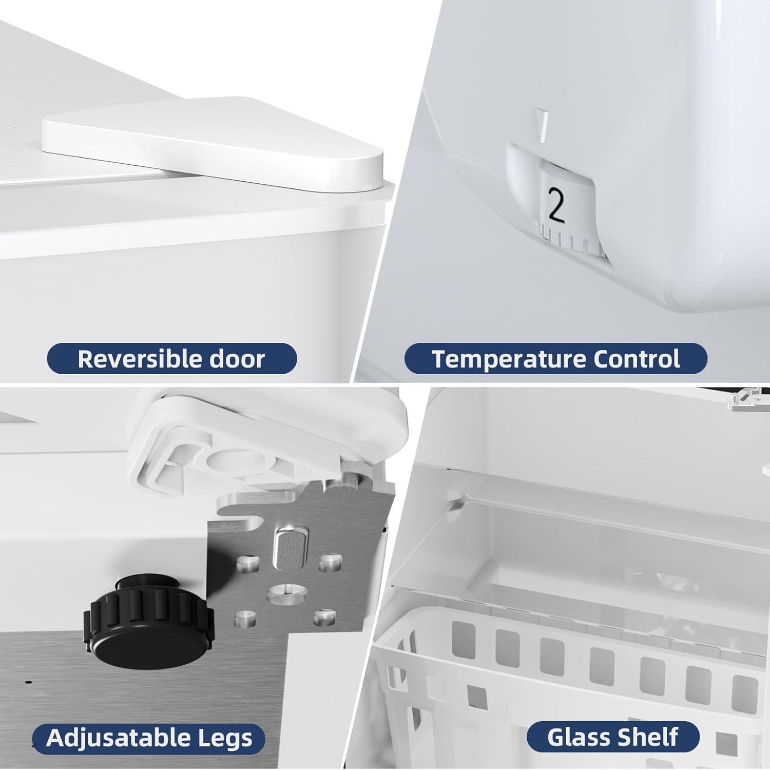 imageAntarctic Star Compact Refrigerator with Freezer2 Door Mini FridgeAdjustable ShelfSmall Fridge for Bedroom Office Dorm Kitchen32 CuFtBLACKWHITE