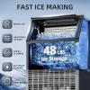 imageCommercial Ice Maker 100lbs24H Stainless Steel Ice Machine with 33lbs Storage Capacity Auto SelfCleaning LED Digital Display 45 Ice Cubes in 12 Mins Under Counter Freestanding for Restaurant265Lbs24H