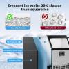 imageCommercial Ice Maker 100lbs24H Stainless Steel Ice Machine with 33lbs Storage Capacity Auto SelfCleaning LED Digital Display 45 Ice Cubes in 12 Mins Under Counter Freestanding for Restaurant120lbs24HCrescent Ice