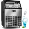 imageCommercial Ice Maker 100lbs24H Stainless Steel Ice Machine with 33lbs Storage Capacity Auto SelfCleaning LED Digital Display 45 Ice Cubes in 12 Mins Under Counter Freestanding for Restaurant265Lbs24H