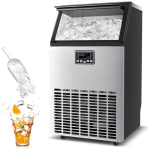 imageCommercial Ice Maker 100lbs24H Stainless Steel Ice Machine with 33lbs Storage Capacity Auto SelfCleaning LED Digital Display 45 Ice Cubes in 12 Mins Under Counter Freestanding for Restaurant120lbs24HCrescent Ice