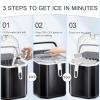 imageAntarctic Star Countertop Ice Maker with SL Bullet Ice 28 LBS24H Pebble Portable Ice Machine with Ice Scoop and Handle SelfCleaning OneClick Operation for Kitchen Office Home Use Black