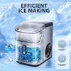 imageAntarctic Star Nugget Ice Maker with Soft Chewable Ice SelfCleaning 34Lbs24H Pebble Ice Machine with Ice Scoop One Click Operation for OfficeHomeBar Stainless Steel BlackSilver