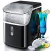 imageAntarctic Star Nugget Ice Maker with Soft Chewable Ice SelfCleaning 34Lbs24H Pebble Ice Machine with Ice Scoop One Click Operation for OfficeHomeBar Stainless Steel BlackBlack