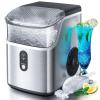 imageAntarctic Star Nugget Ice Maker with Soft Chewable Ice SelfCleaning 34Lbs24H Pebble Ice Machine with Ice Scoop One Click Operation for OfficeHomeBar Stainless Steel BlackSilver