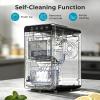imageAntarctic Star Countertop Ice Maker Machine  265lbs24H 8 Bullet Ice in 6 Mins SelfCleaning Portable Ice Maker with 2 Ice Sizes Touch Display ampamp Blue Light for Home Office BarSteelSTEEL