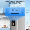 imageAntarctic Star 2 French Door Refrigerator Fridge with Side Freezer ampWater DispensorNugget Ice MakerampCube IceAdjustable Thermostat 20 Cu Ft Stainless SteelSilver