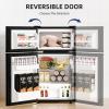 imageAntarctic Star Compact Refrigerator45 CuFt Mini Separate Freezer Double 2Door Adjustable Removable Shelves for ApartmentDormOfficeBLACKBlack