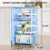 imageAntarctic Star Compact Refrigerator45 CuFt Mini Separate Freezer Double 2Door Adjustable Removable Shelves for ApartmentDormOfficeBLACKBlack