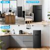 imageAntarctic Star Compact Refrigerator45 CuFt Mini Separate Freezer Double 2Door Adjustable Removable Shelves for ApartmentDormOfficeBLACKBlack