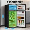 imageAntarctic Star Compact Refrigerator45 CuFt Mini Separate Freezer Double 2Door Adjustable Removable Shelves for ApartmentDormOfficeBLACKBlack