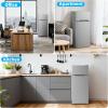 imageAntarctic Star Compact Refrigerator45 CuFt Mini Separate Freezer Double 2Door Adjustable Removable Shelves for ApartmentDormOfficeBLACKGrey