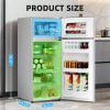 imageAntarctic Star Compact Refrigerator45 CuFt Mini Separate Freezer Double 2Door Adjustable Removable Shelves for ApartmentDormOfficeBLACKGrey