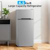 imageAntarctic Star Compact Refrigerator45 CuFt Mini Separate Freezer Double 2Door Adjustable Removable Shelves for ApartmentDormOfficeBLACKGrey