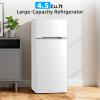 imageAntarctic Star Compact Refrigerator45 CuFt Mini Separate Freezer Double 2Door Adjustable Removable Shelves for ApartmentDormOfficeBLACKWhite