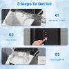 imageAntarctic Star Nugget Ice Makers Countertop with AutoCleaning 35lbsDay Portable Sonic Ice Machine with Handle Basket and Scoop for HomeKitchenOfficeCampingStainless Steel SilverBlack