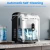 imageAntarctic Star Nugget Ice Makers Countertop with AutoCleaning 35lbsDay Portable Sonic Ice Machine with Handle Basket and Scoop for HomeKitchenOfficeCampingStainless Steel SilverBlack