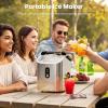 imageAntarctic Star Nugget Ice Makers Countertop with AutoCleaning 35lbsDay Portable Sonic Ice Machine with Handle Basket and Scoop for HomeKitchenOfficeCampingStainless Steel SilverStainless Steel Silver