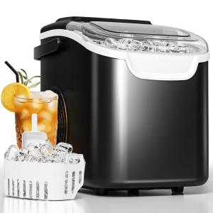 imageAntarctic Star ProGrade Countertop Ice Maker 9 Cubes in 6 Mins 26lbsDay SelfCleaning 2 Sizes UltraQuiet for Home Bar Kitchen Office amp EntertainingBLACK