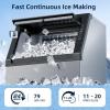 imageAntarctic Star Commercial Ice Maker Machine 80Lbs24H Freestanding Ice Maker with 24Lbs Storage Capacity SelfCleaning amp LCD Display Stainless Steel Ice Machine for Home Bar Restaurant OutdoorSilver