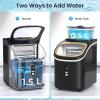 imageAntarctic Star Nugget Ice Maker Countertop34Lbs24H OneClick Operation SelfCleaning Ice ScoopampIce Basket Stainless Steel Pebble Ice Machine for KitchenOfficeBar Steel BlackBLACK