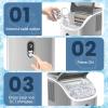 imageAntarctic Star Nugget Ice Maker Countertop34Lbs24H OneClick Operation SelfCleaning Ice ScoopampIce Basket Stainless Steel Pebble Ice Machine for KitchenOfficeBar Steel BlackGERY