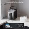 imageAntarctic Star Nugget Ice Maker Countertop34Lbs24H OneClick Operation SelfCleaning Ice ScoopampIce Basket Stainless Steel Pebble Ice Machine for KitchenOfficeBar Steel BlackSteel Black