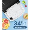 imageAntarctic Star Nugget Ice Maker Countertop34Lbs24H OneClick Operation SelfCleaning Ice ScoopampIce Basket Stainless Steel Pebble Ice Machine for KitchenOfficeBar Steel BlackStainless Steel
