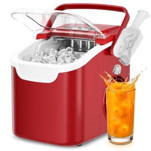 imageAntarctic Star Countertop Ice Maker Machine 8 Cubes in 6 Mins 265 lbsDay SelfCleaning 2 Sizes UltraQuiet for HomeKitchenCampingRV Greyred