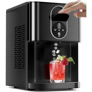 imageAntarctic Star Nugget Ice Maker Countertop with Soft Chewable Ice 44Lbs24H Portable Pellet Ice Machine with SelfCleaning OneClick Operation for HomeKitchenOffice Stainless Steel SilverClassic Black