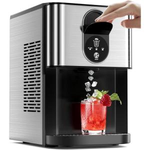 imageAntarctic Star Nugget Ice Maker Countertop with Soft Chewable Ice 44Lbs24H Portable Pellet Ice Machine with SelfCleaning OneClick Operation for HomeKitchenOffice Stainless Steel SilverClassic Silver