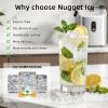 imageAntarctic Star Nugget Ice Maker Countertop 35lbs24H Ice Machine Soft Chewable Sonic Ice SelfCleaning Fast Ice Ready in 8 Minutes Compact Design with Handle Stainless Steel SilverStainless Steel Silver