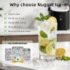 imageAntarctic Star Nugget Ice Maker Countertop 35lbs24H Ice Machine Soft Chewable Sonic Ice SelfCleaning Fast Ice Ready in 8 Minutes Compact Design with Handle Stainless Steel SilverStainless Steel Black