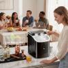 imageAntarctic Star Nugget Ice Maker Countertop 35lbs24H Ice Machine Soft Chewable Sonic Ice SelfCleaning Fast Ice Ready in 8 Minutes Compact Design with Handle Stainless Steel SilverStainless Steel Black